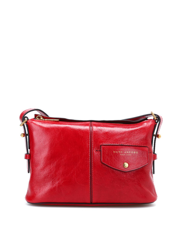 Cross body bags Marc Jacobs - Side Sling crackle leather red bag ...