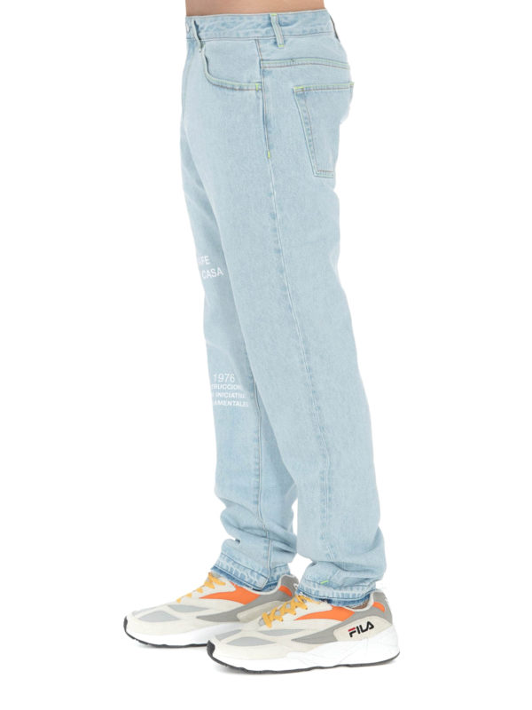 راسته Marcelo Burlon - Logo lettering light wash jeans -  CMYA012S19A531483088