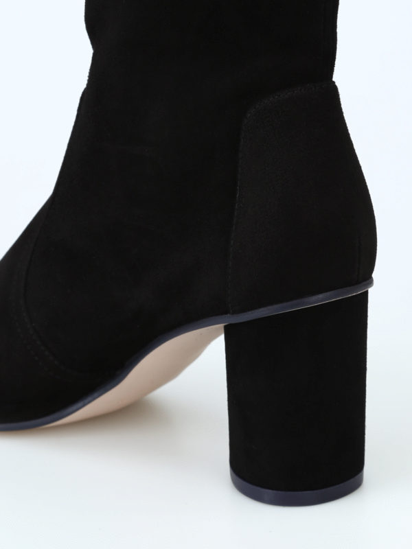 round toe black suede booties