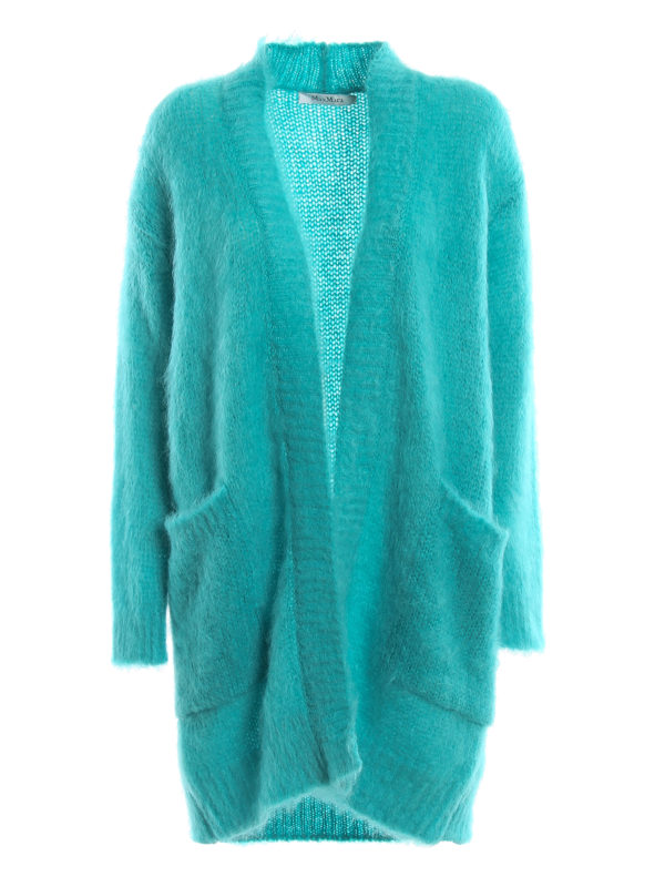 Sampang turquoise mohair blend cardigan 