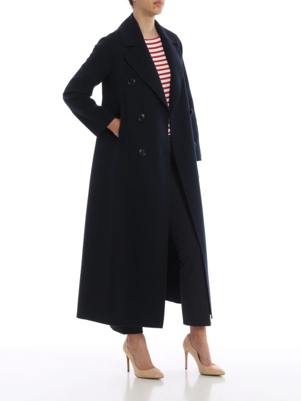 wool double breasted long coat