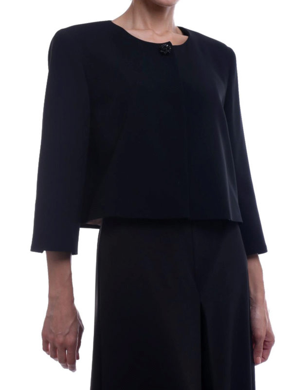 Victor black cady cropped jacket 