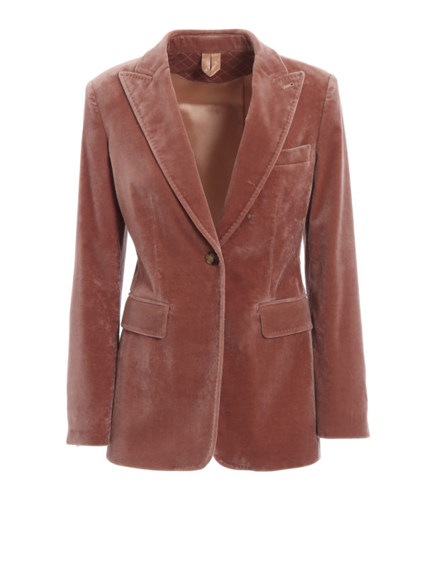 rose velvet blazer