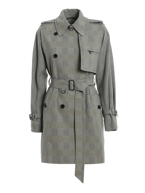 Trench coats Max Mara Aloe Prince of Wales patterned trench