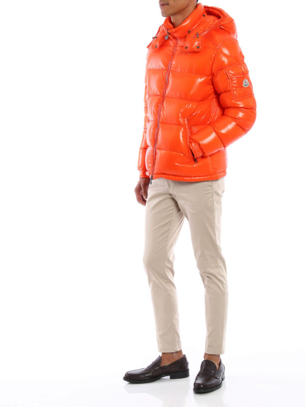 moncler maya puffer jacket orange