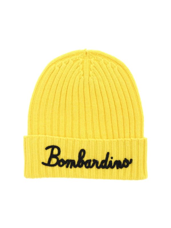 Bombardino embroidery beanie in yellow 