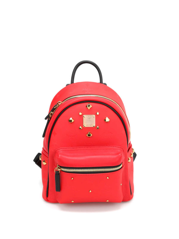 mcm large studded backpack
