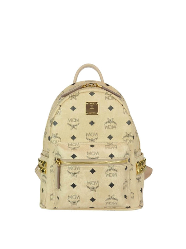 yellow mcm backpack