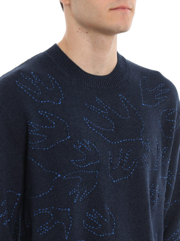 Swallow embroidered sweater 