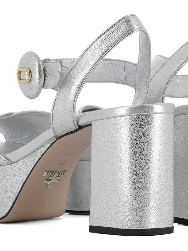 prada metallic platform sandal