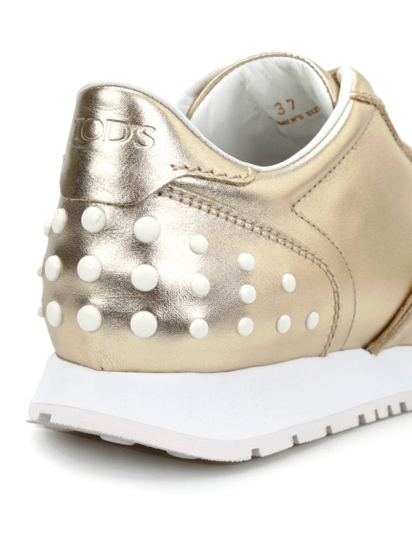 metallic leather sneakers