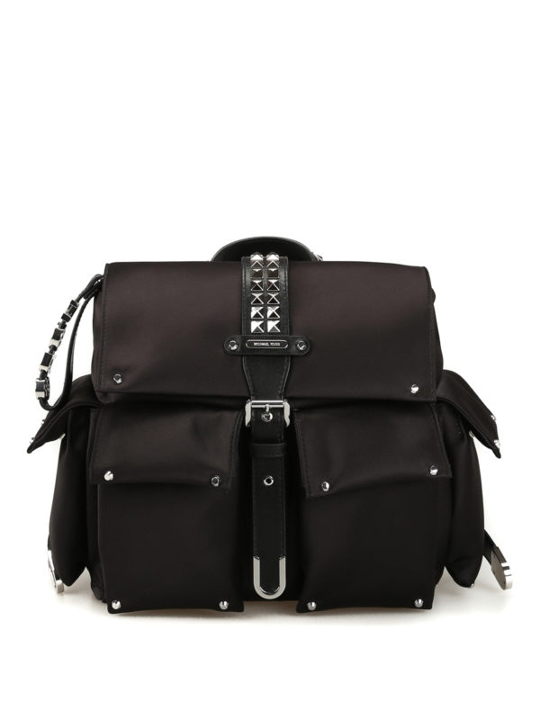 michael kors olivia medium studded satin backpack