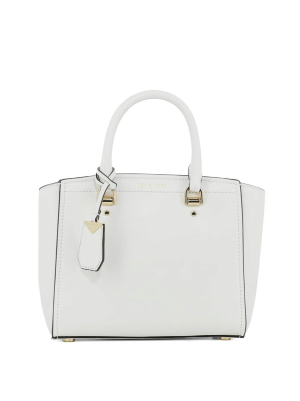 michael kors white bowling bag