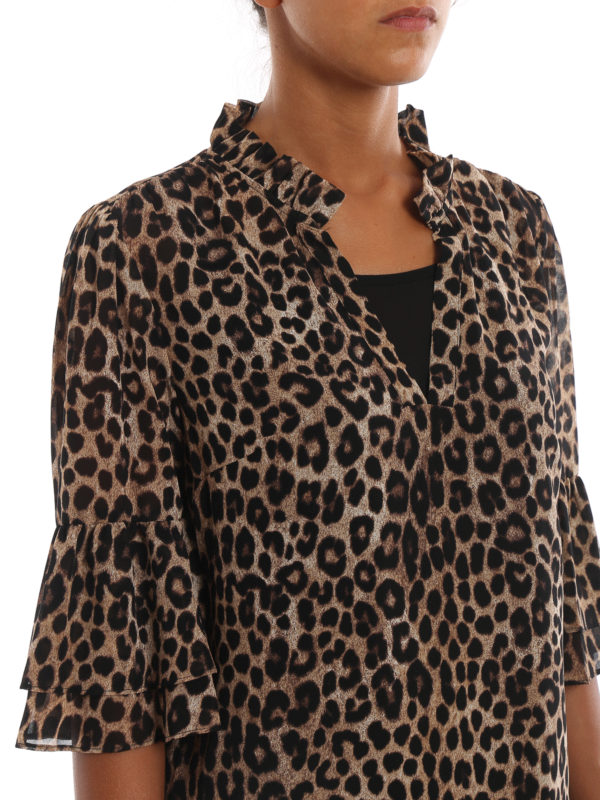 michael kors leopard blouse