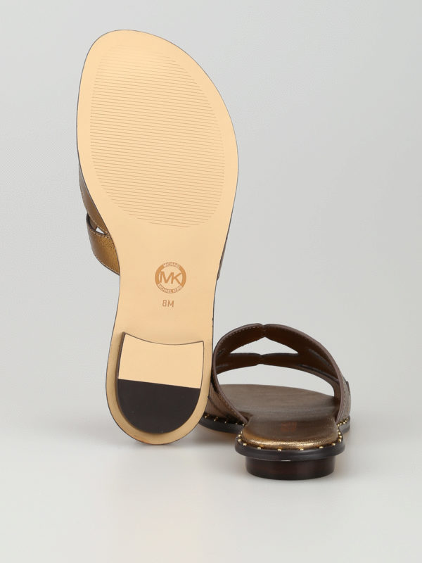 michael kors gold slide sandals
