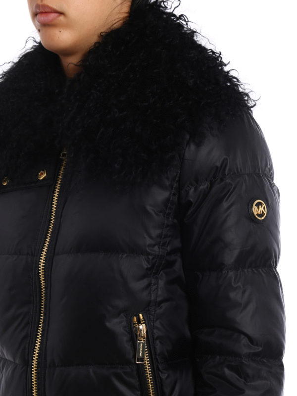 Mongolian fur collar puffer jacket 