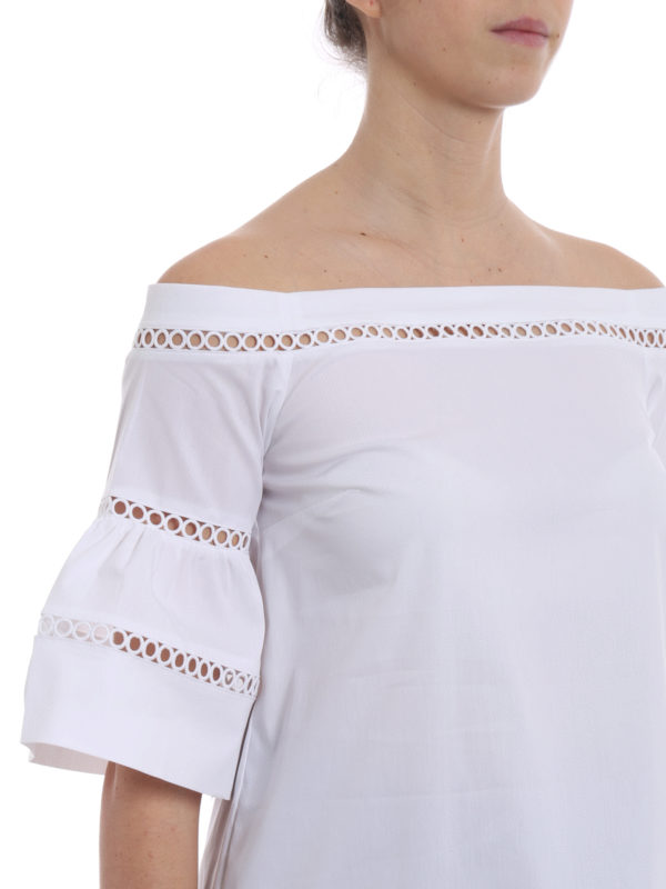 Blouses Michael Kors - Off the shoulder top with eyelets - MS84LGW8TB100