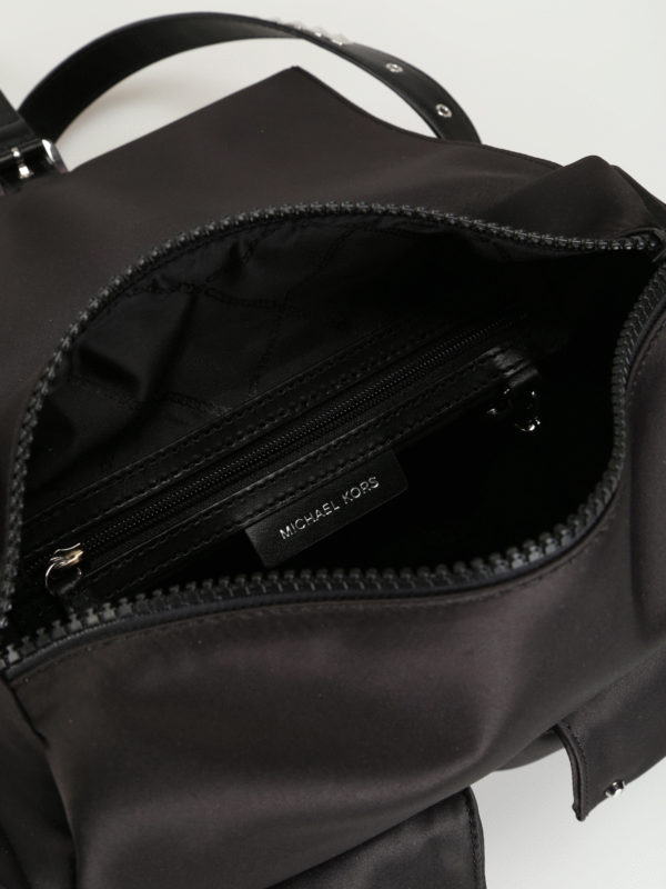 Olivia M studded black satin backpack 