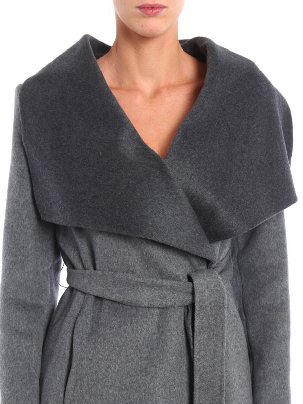 michael kors double face wrap coat