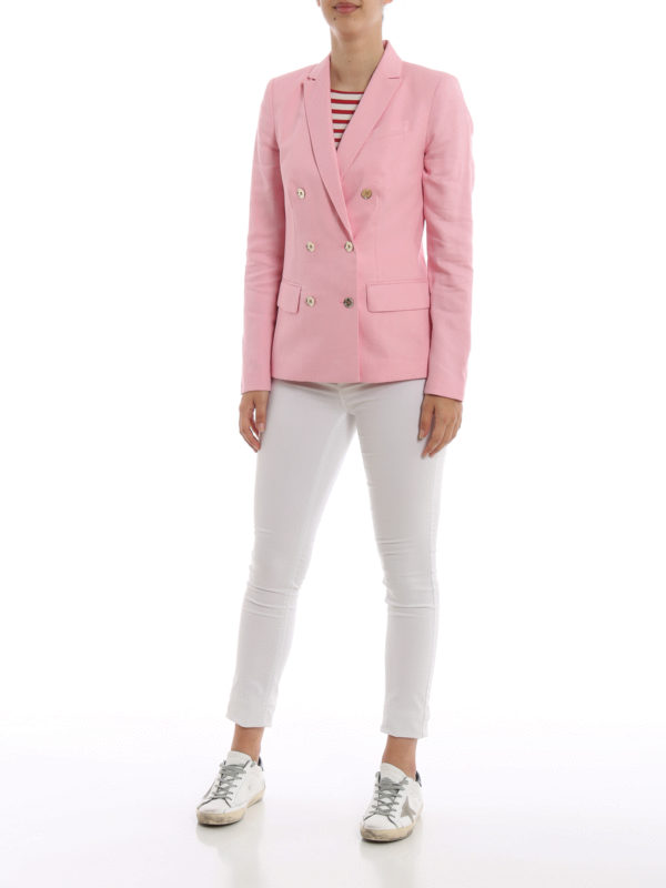 Blazers Michael Kors - Pink linen blend double-breasted blazer -  MS91EUFB4H657