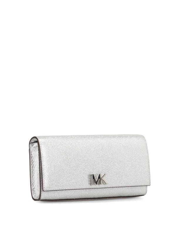 michael kors silver clutch