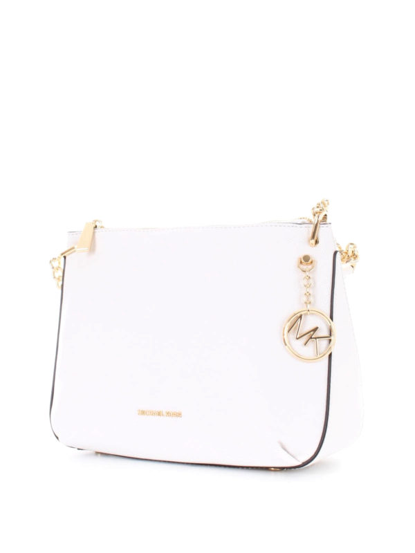 michael kors white leather shoulder bag