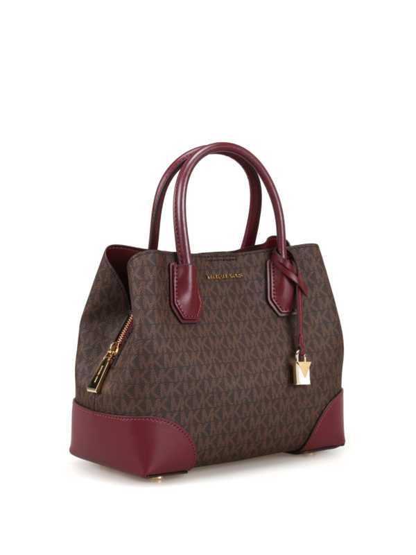 Costumes Partially Testify Totes bags Michael Kors - Oxblood Mercer Gallery S coated canvas tote -  30H8GZ5S5V610