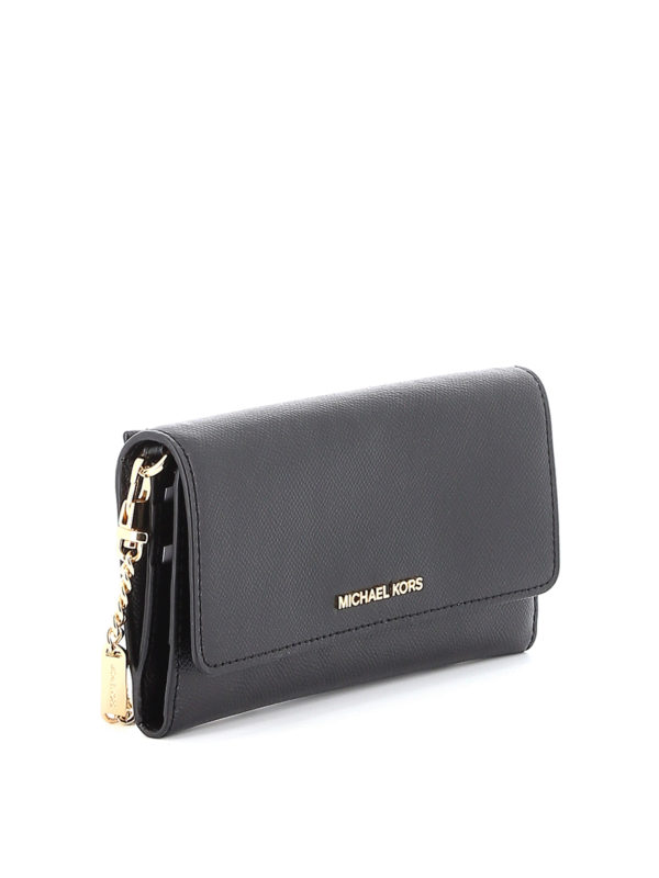 black and grey michael kors wallet