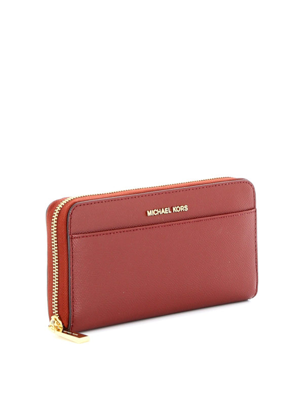 michael kors continental wallet red