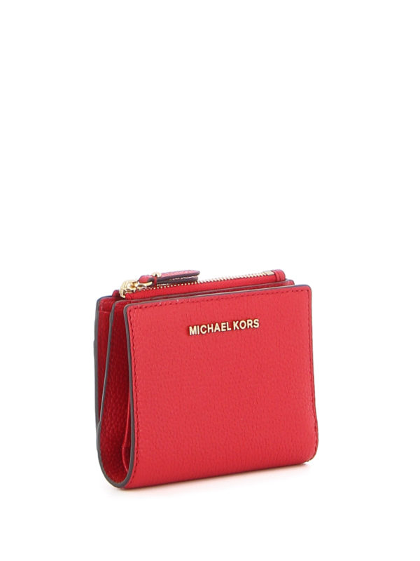 red leather michael kors wallet