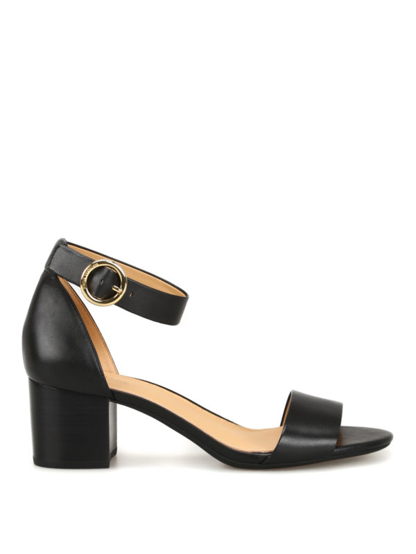 michael kors black leather sandals