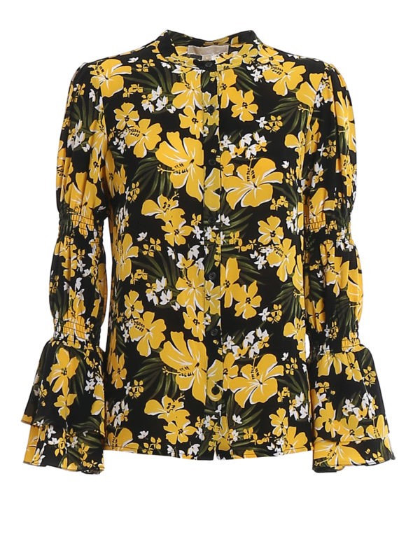 Floral printed crepe shirt 