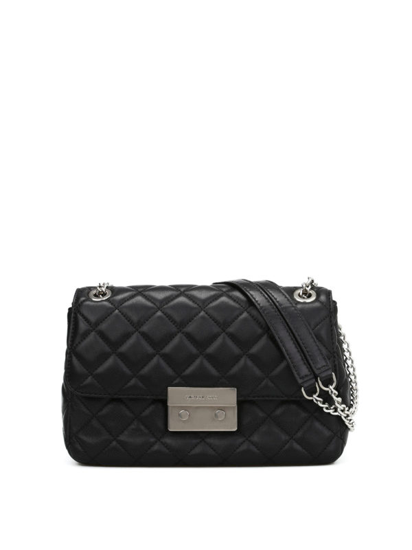 michael kors black quilted crossbody bag