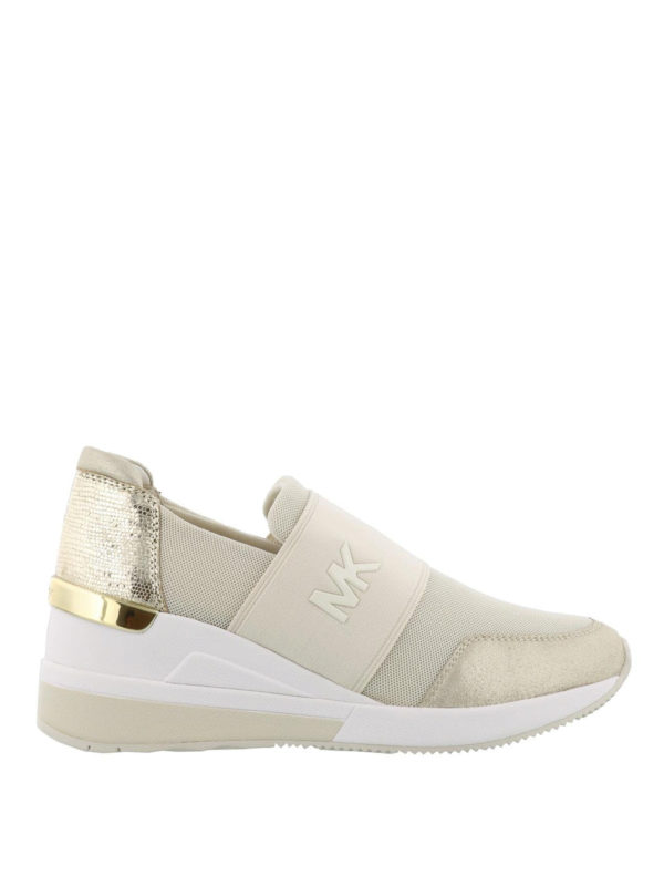 cream slip on trainers