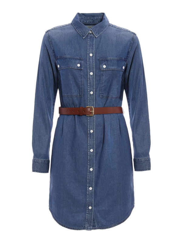 michael kors denim shirt dress