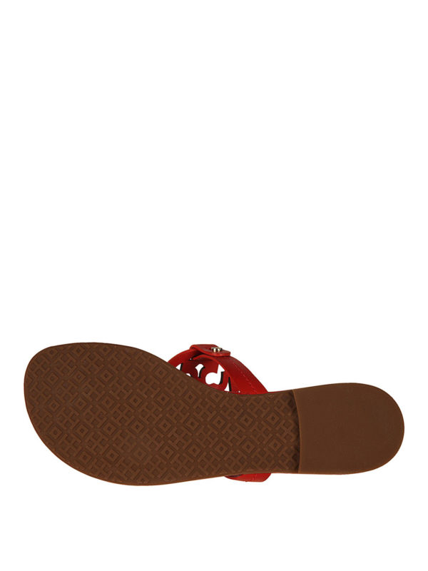 صندل Tory Burch - Miller red leather thong sandals - 36446600 | iKRIX