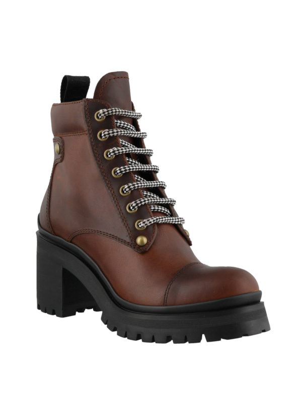 leather heeled combat boots