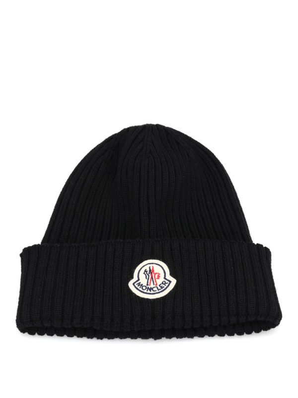 Moncler - Rib knitted wool beanie - beanies - C2091002990002309999