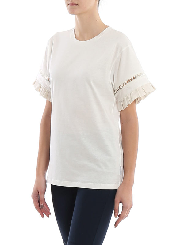 MONCLER buy online Cut-out logo lettering detailed T-shirt
