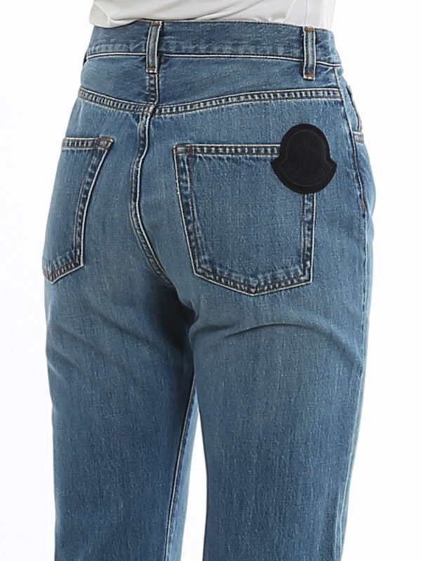 Straight leg jeans Moncler - Logo patch denim jeans - 2A71300V0106798