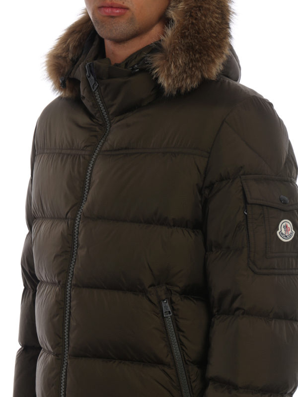 moncler marque fur hood padded jacket