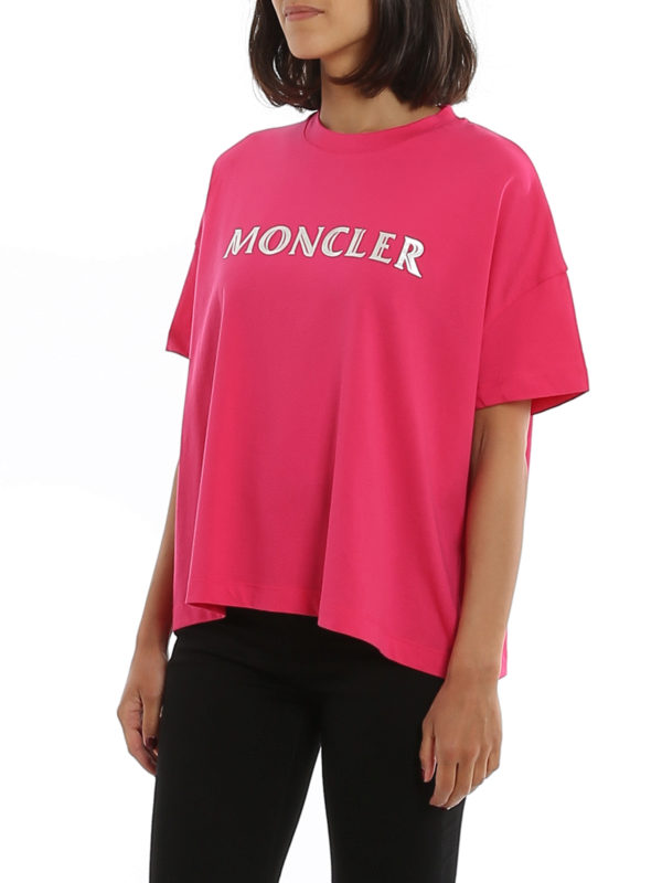 MONCLER buy online Metallic logo jersey oversized T-shirt