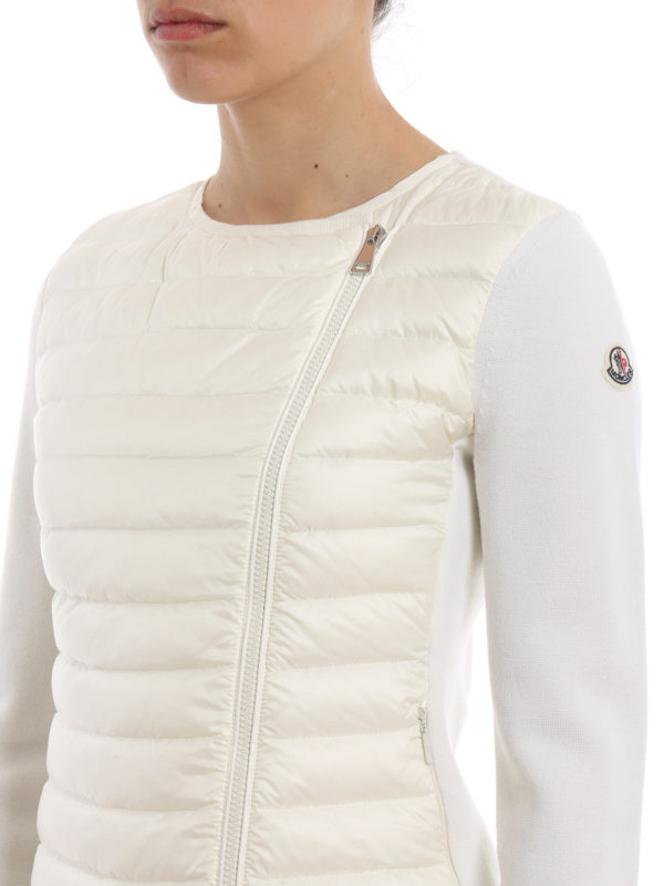 Padded front panel and knit wool jacket 