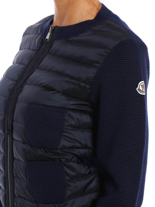 moncler padded panel cardigan