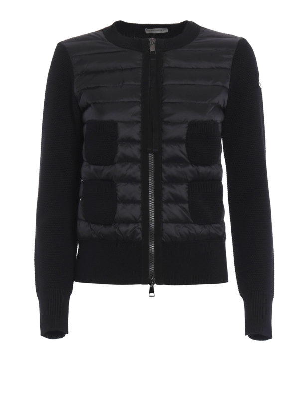 moncler padded panel cardigan