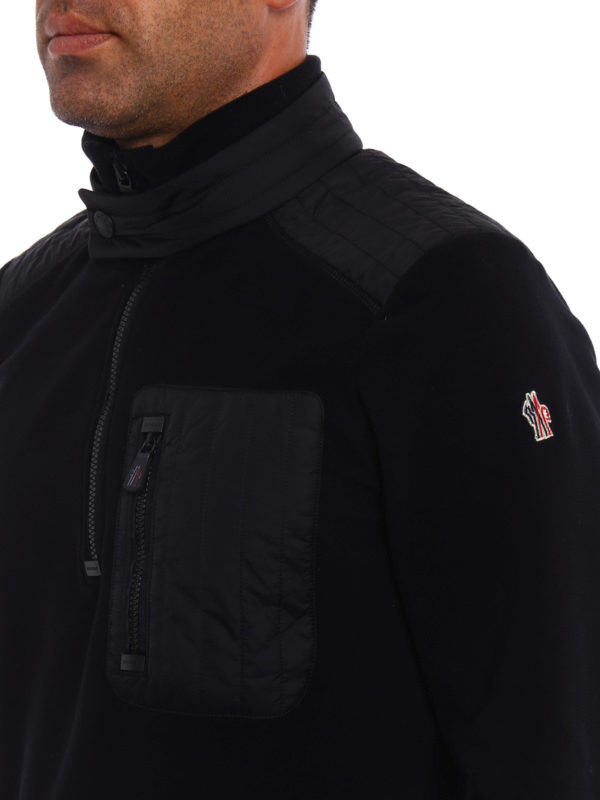 moncler zipped mock polo neck