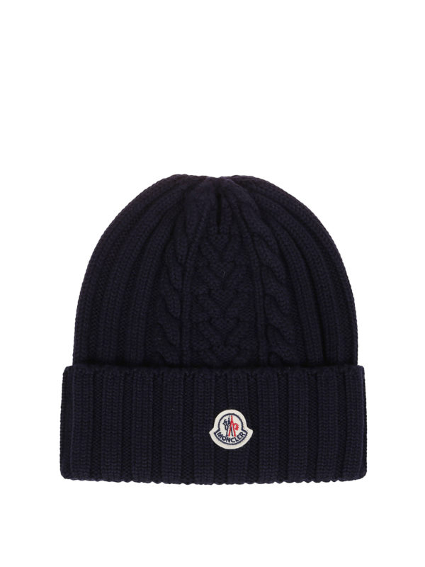 moncler logo wool beanie