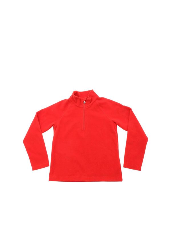 red fleece sweatshirt