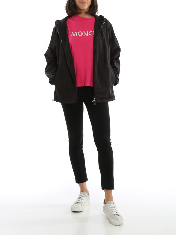 MONCLER: casual jackets online - Alexandrite hooded black windbreaker