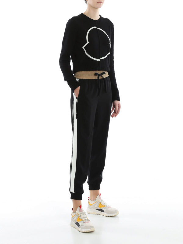MONCLER: casual trousers online - Cady trousers with logo bands